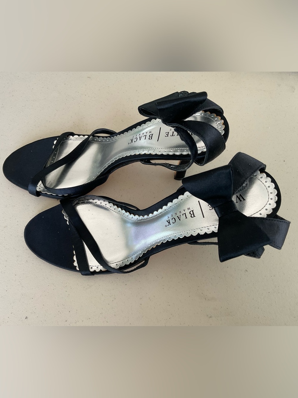 White House Black Market bow satin heels. Size 9 worn once